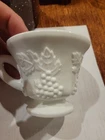 VTG INDIANA GLASS COLONY HARVEST GRAPE MILK GLASS SNACK SET CUP