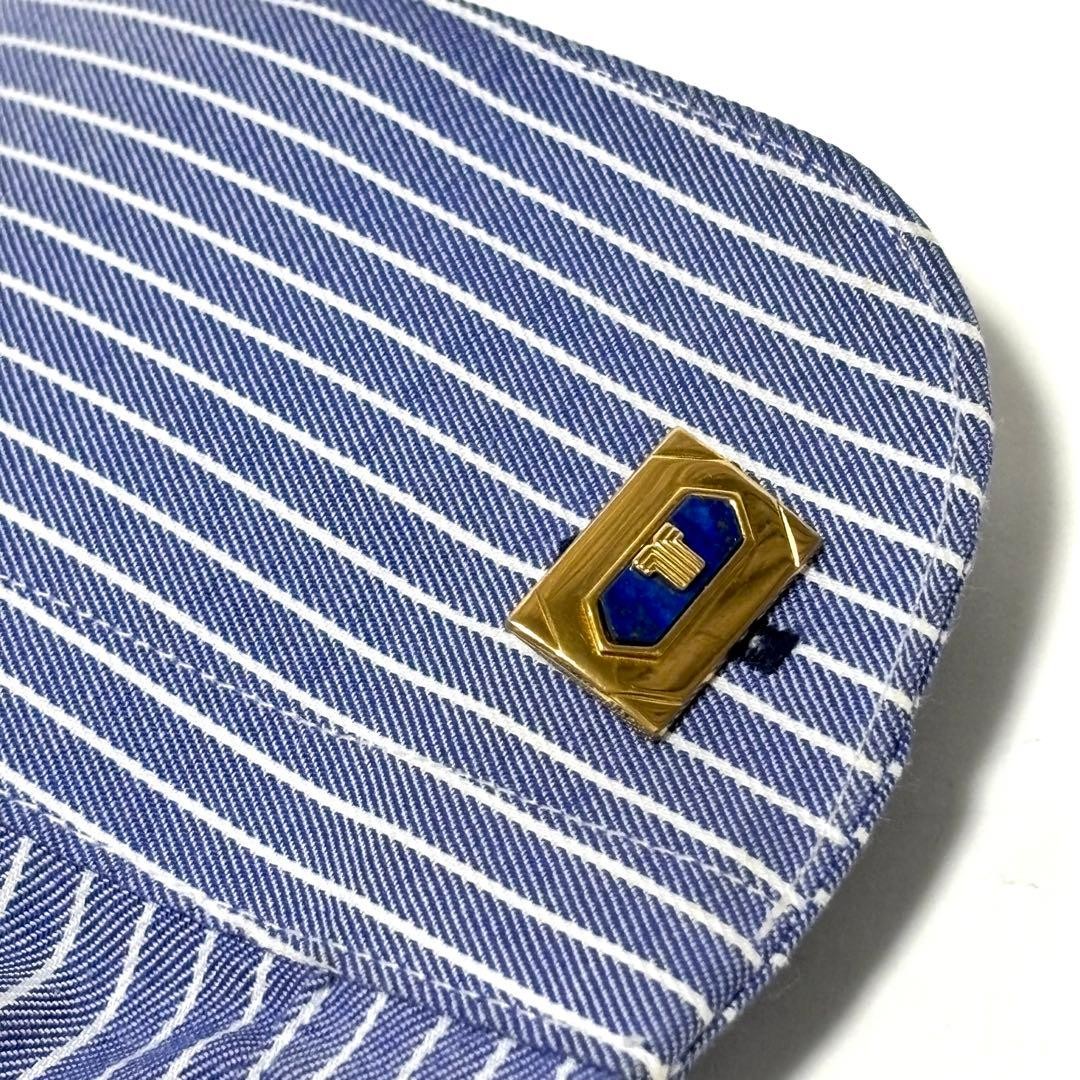 Lanvin Logo mark Rectangle Cufflinks Lapis Lazuli… - image 4