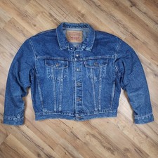 VTG 90s Levi's Denim Trucker Jacket Mens L Blue 70598 4897 Type III USA Made