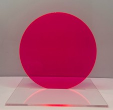 15-Pk Acrylic Round Disc with Hole-1/8" thick-Red Pink Fluorescent-DIY Crafts