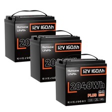3pack 12v 160ah 6144wh Lifepo4 Battery 6000 Cycles 150a Bms For Solar Marine Rv