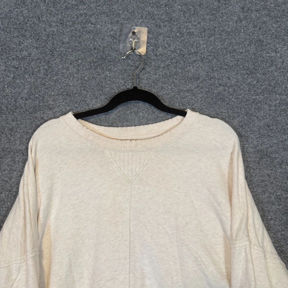 Aerie Sweater Womens Large Beige Crewneck Knit Oversize Stretch Cozy Pullover - Image 4 of 4