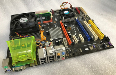 ECS. KN3 SLI2 Rev 1.0 NVIDIA NFORCE 590 SLI Motherboard W/ 2x1GB RAM , CPU &Fans
