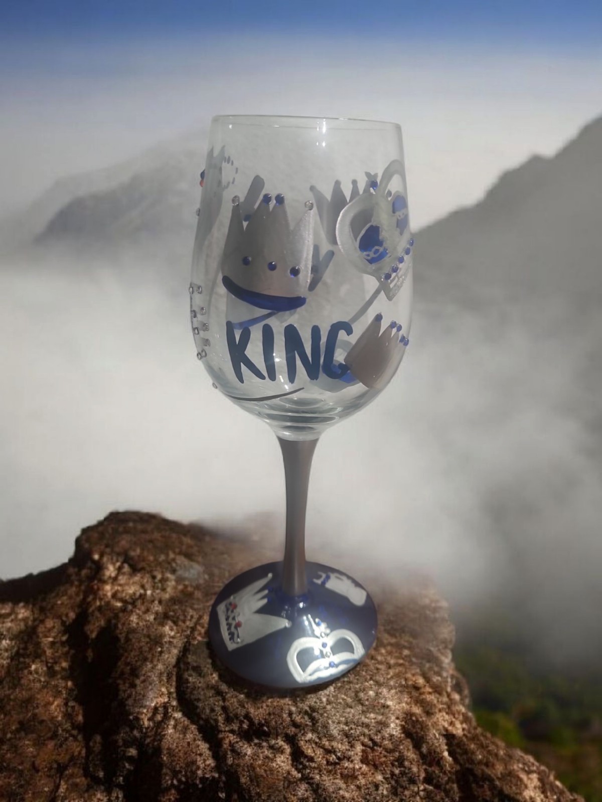 Lolita Hand Painted King Wine Glass with 5 Oz Recipe on Base