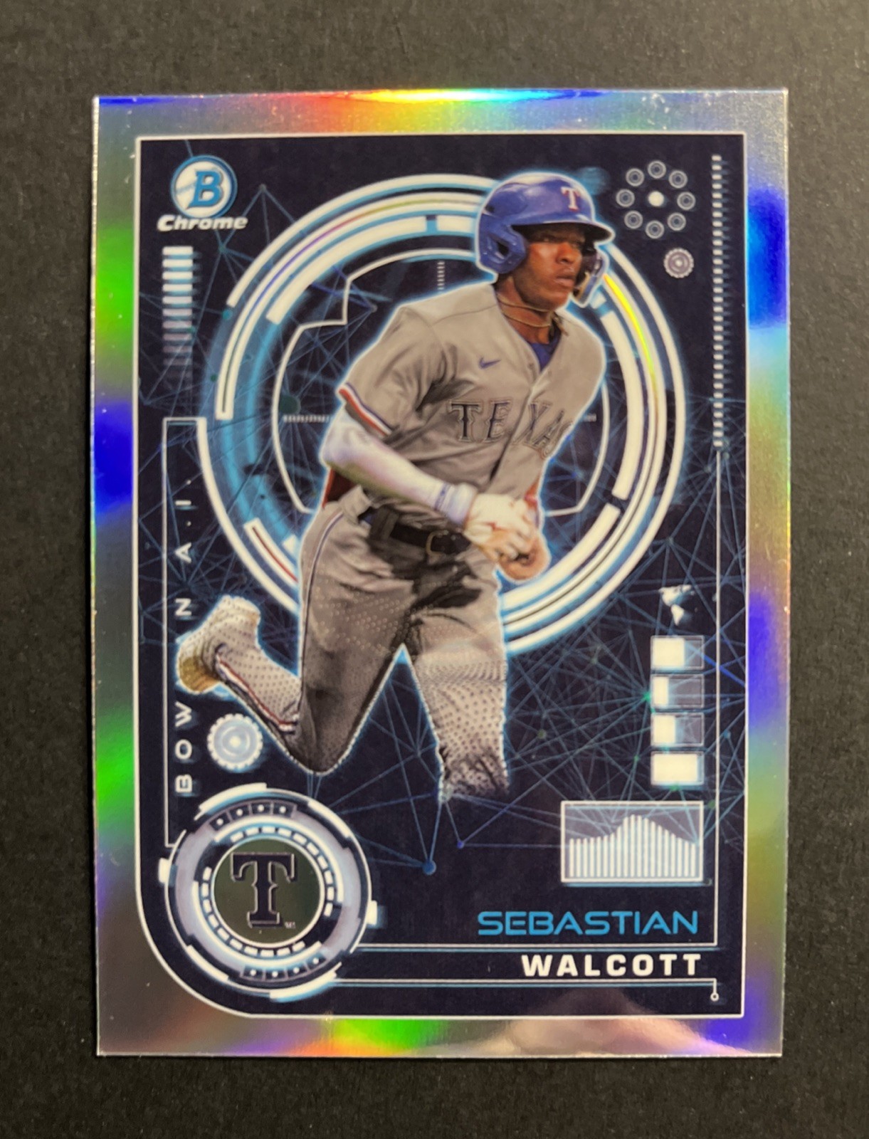 2024 Bowman Chrome AI Insert Sebastian Walcott Texas Rangers BAI-12
