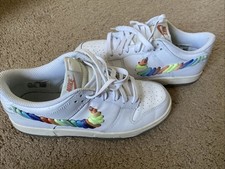 Nike Dunk Low Se GS Big Kids' Shoes White/Multi Color Size 5.5 5 1/2
