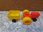 Vintage Fisher Price little people Farm Red tractor Yellow Trailer Wagon