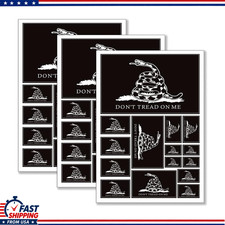 Dont Tread On Me Sticker Decal Black 3 Pack Size 11.7x8.3 Inches