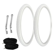 PRO TIRES 700 x 40 White P-1134 W/ HEAVYDUTY TUBES  TIRE LEVERS 33mm Presta