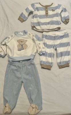 Boutique Baby Boy Clothes 3-6 Months 2 Outfits Light Blue & Cream Take Home Fit