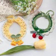 2Pack Cute Cat Collar Breakaway Kitten Collar Adjustable Knitted Cat Medium