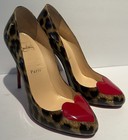 CHRISTIAN LOUBOUTIN Heart Leopard Patent Leather Ultra High Heel Pumps Shoes Bag — photo 3