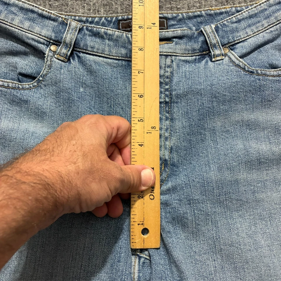 Pantalones de mezclilla rectos Indigo Palms para mujer talla 6R lavado claro elásticos tiro medio Foto 3 de 4