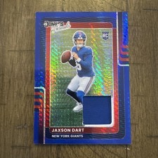 JAXSON DART Rookie 2025 Donruss Optic Threads Blue Hyper Prizm Relic Giants RC