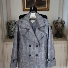 Paul  Joe Check Double Button Jacket, Size 55-66, A-line, Spring/Fall