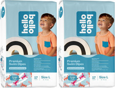 Premium Swim Diapers - Size L 32-40 Lbs , Cute Extra-Bright Lobster Designs, 17
