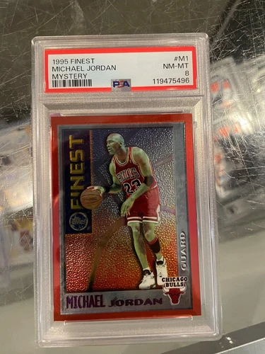 1995 FINEST MYSTERY M1 MICHAEL JORDAN CHICAGO BULLS BASKETBALL CARD PSA 8 NM/MT