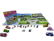 Paw Patrol My Busy Books - Storybook, 12 figurines, playmat 6 True Metal Cars 