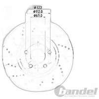 2X Japko Bremsscheiben Vorne 322Mm Gelocht/Innenbel. Passend FÜR MERCEDES-BENZ