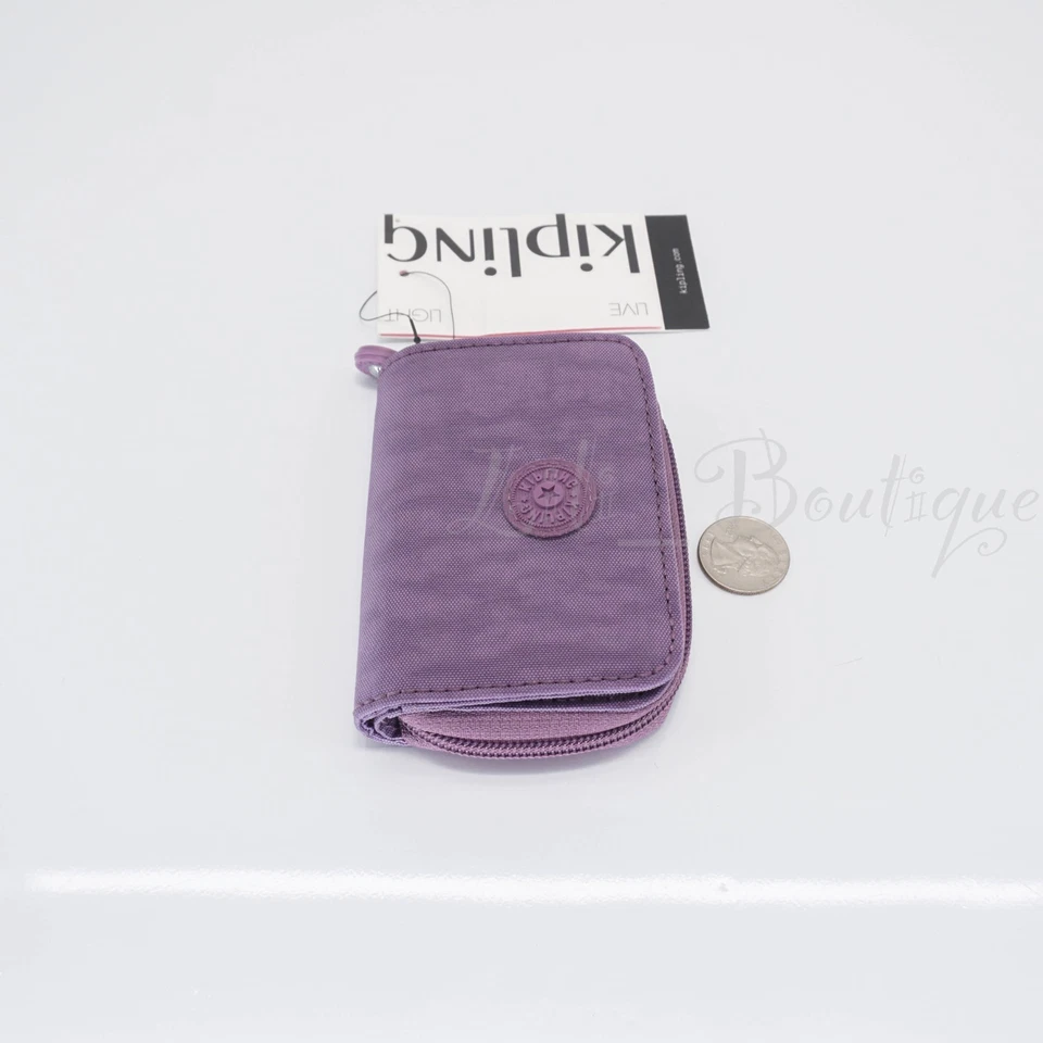 Mini Cartera Kipling Tops Cremallera Estuche para Tarjetas a Presión KI0807 Poliamida Púrpura Pasión Nueva con Etiquetas Foto 4 de 4