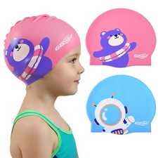 2pcs Kids Swim Cap Waterproof Silicone Swimming Hat for Boys Girls Age 312, K...