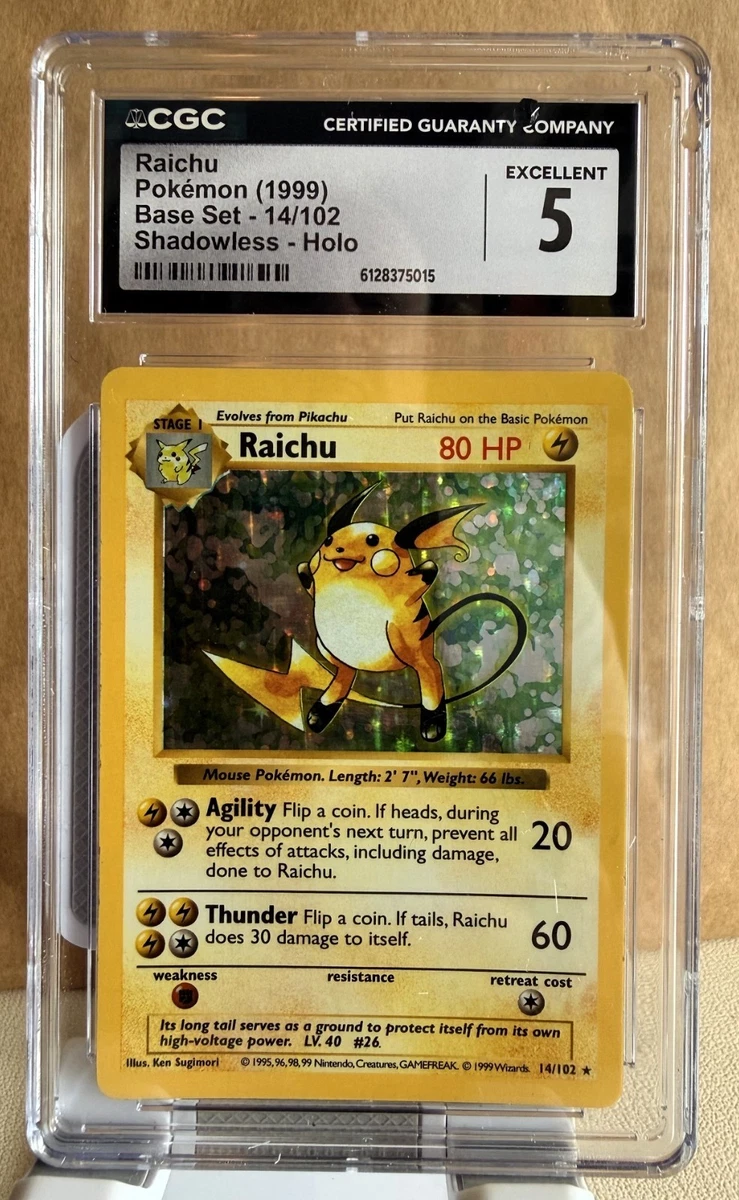 Raichu Pokémon TCG Shadowless Individual Collectible Card Game