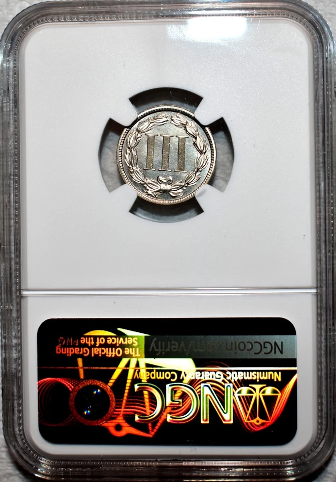NGC PF-66 CAMEO 1888 Nickel Three Cent Piece, Deeply Mirrored, Superb Gem Proof! - Image 2 of 2