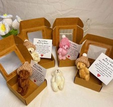 A TeddyBear Hug in a Box Little Fluffie Pocket Mini Bear Hug Stuffed Worry Bear