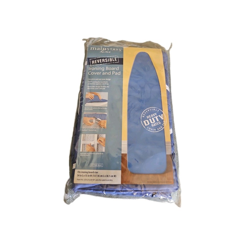 54 x 15 Ironing Board Cover and Pad TSE coating -Reversible - Fastening System