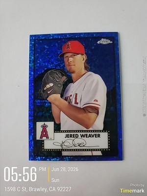 Topps 2021 Chrome Plat Anniv Blue Mini-Diamond #562 Weaver /199