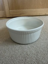 Apilco Fine White French Porcelain Souffle Dish Round 19cm Dishwasher safe