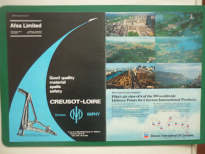 6/1971 PUB CREUSOT LOIRE IMPHY UNTERWAGEN CONCORDE / CHEVRON OIL COMPANY ANZEIGE