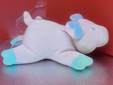Rare Vintage Eden Musical Wind Up Stuffed Pink Plush Pig Pink Bow Plays