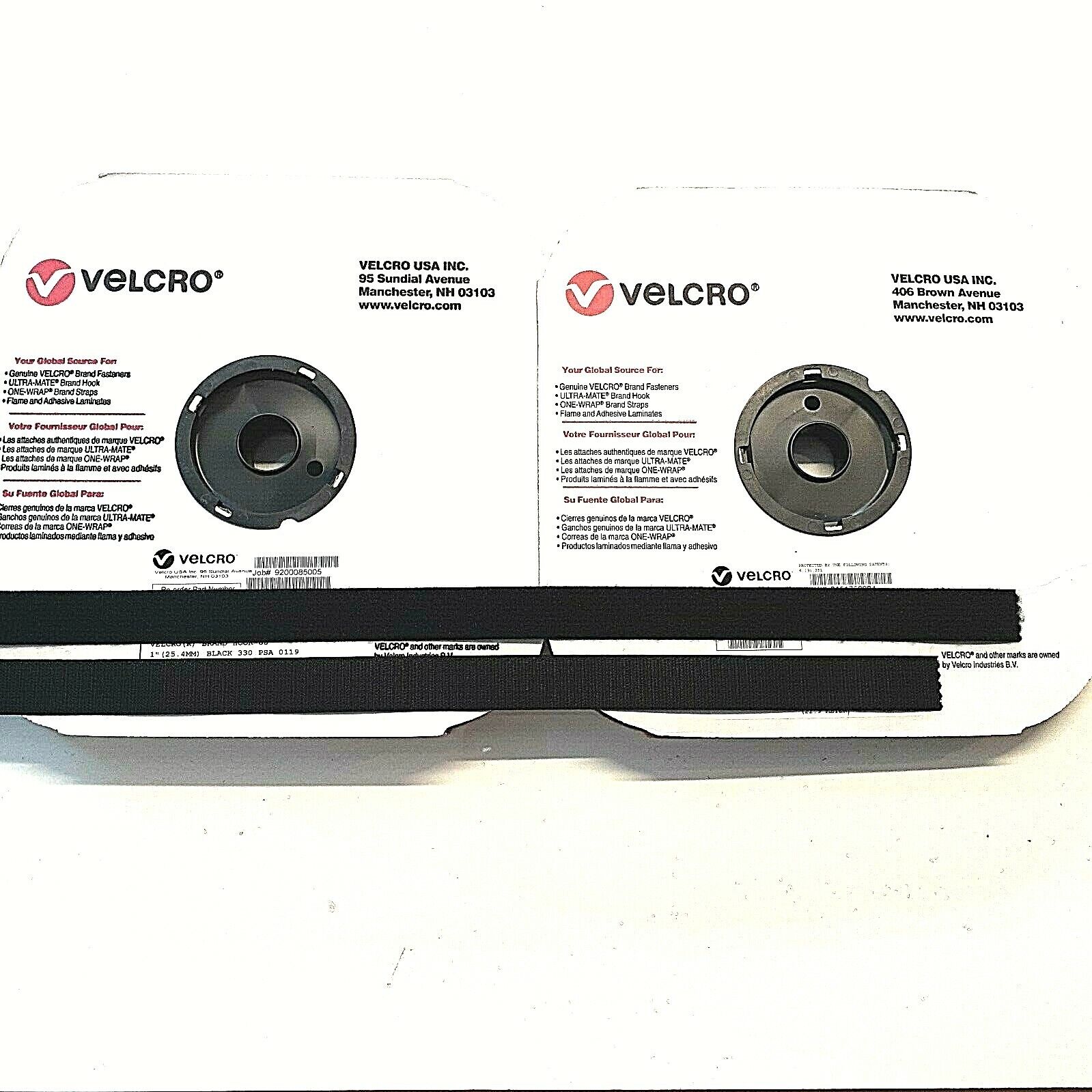 Velcro® Brand 1" Inch Wide Black Hook and Loop Set - SEW-ON TYPE - 25 YARD ROLLS