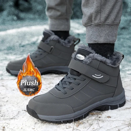 Men Snow Boots Winter Thick Insulation Non-slip Lightweight Cotton Shoes Black - Bild 7 von 27