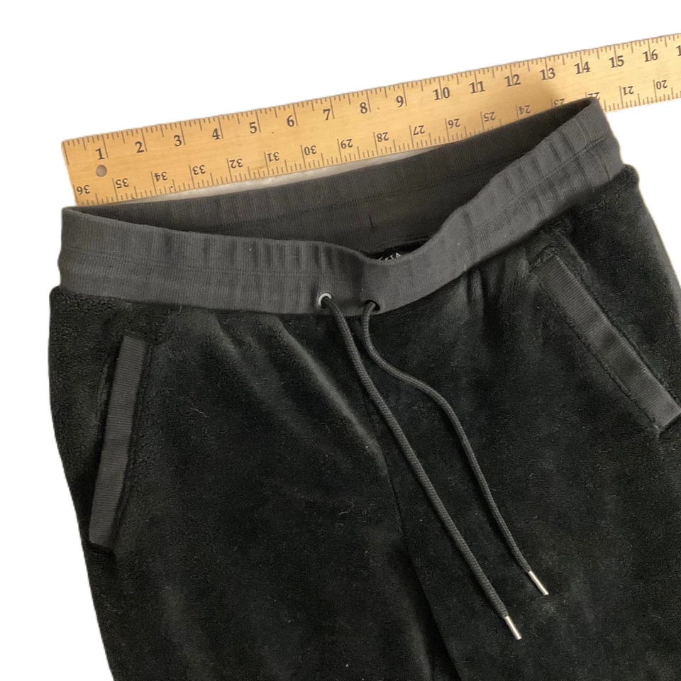 Joggers de terciopelo negro Athleta con cordón puños elásticos medianos Foto 3 de 4