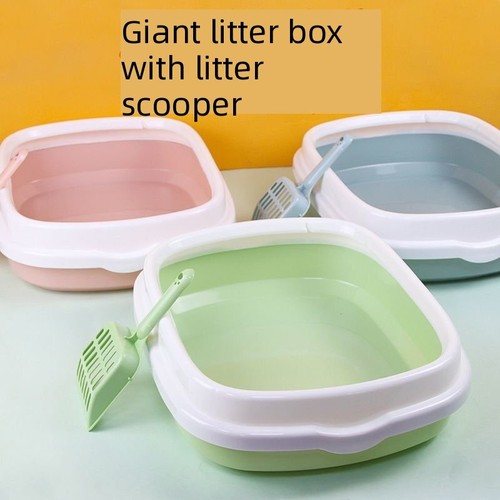 Extra Large Open Cat Litter Tray High Sided Deep Jumbo Rim Pan Box Loo Toilet UK - Picture 8 of 23