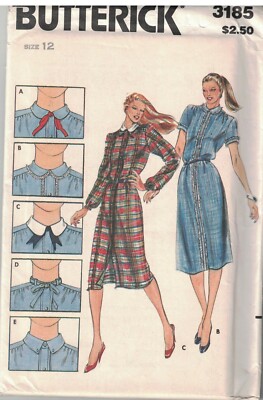 3185 Vintage Butterick Sewing Pattern Misses Loose Fitting A Line Dress ...