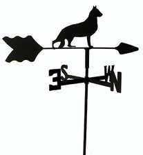 GERMAN SHEPHERD GARDEN STYLE WEATHERVANE WROUGHT IRON LOOK MADE IN USA TLS1021IN