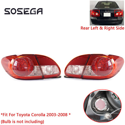 Fit For Toyota Corolla 2003-2008 Rear Left & Right Tail Light Brake Lamp Red Set