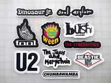 90's Alt Rock Bands Sticker Pack Vinyl (10) SET 4 Beastie Bush Dinosaur Tool