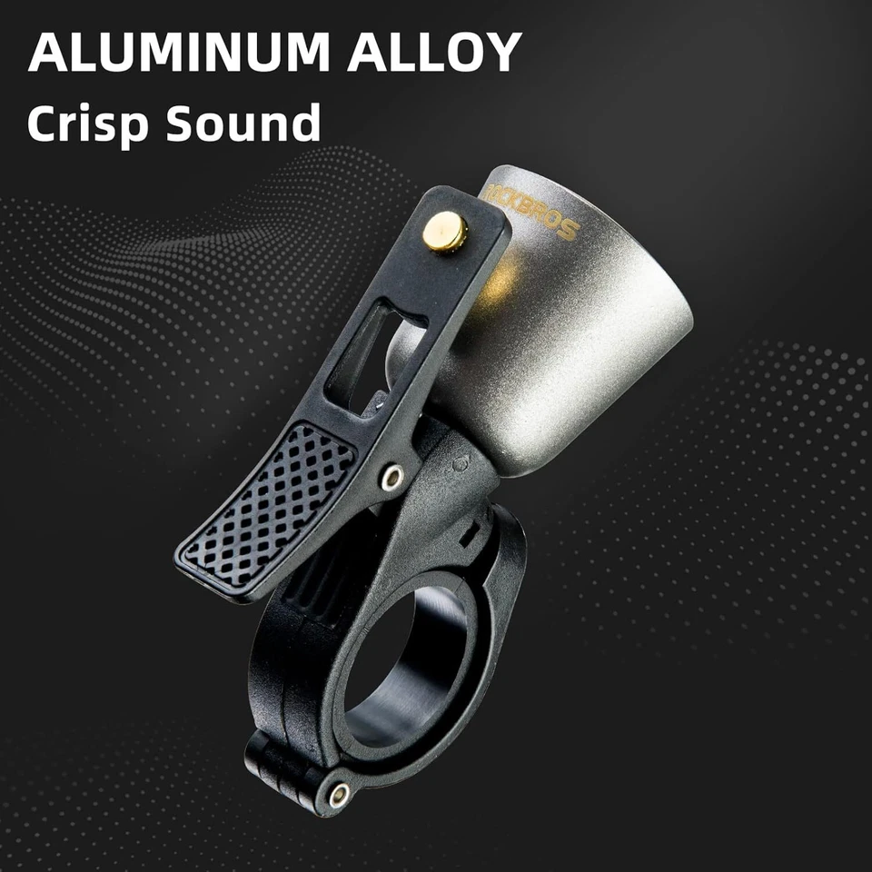 Campana de bicicleta ROCKBROS campana clásica sonido fuerte y apta para manillar de 22,2-31,8 mm Foto 3 de 4