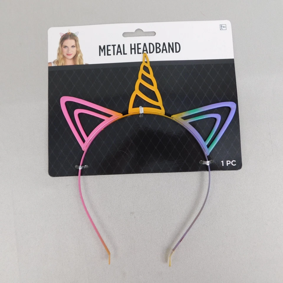 Diadema de unicornio arco iris de metal disfraz de Halloween disfraces adulto talla única #6717 Foto 2 de 4