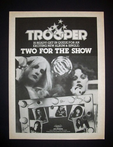 Trooper Two For The Show 1976 Short Print Poster Type Ad, Promo Advert