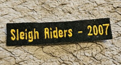 Sleigh Riders - 2007 Patch 3.5 Inches Long Gold And Black