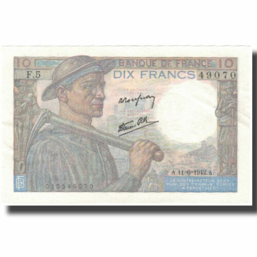[#805735] France, 10 Francs, Mineur, 1942, 1942-06-11, UNC, Fayette:8.3, KM:99,  - Picture 1 of 2