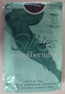 NEW SEALED SILKIES SOFT MICROFIBER CONTROL TOP QUEEN XL GREY 700524