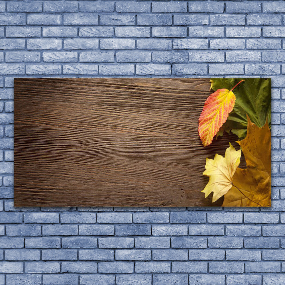 Impression sur verre floral feuillage 140x70 grand tableau mural de décoration