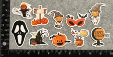 Lot of 10 Assorted Creepy Jack-o-Lantern Haunted House Halloween Pumpkin Sticker