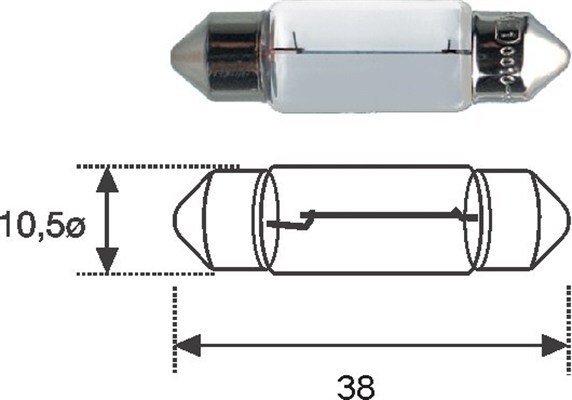 2x ✅Fits MAGNETI MARELLI 009418100000 bulb C5W 12V 38mm SV8,5-8 pack ⭐UK Seller⭐ - Image 3